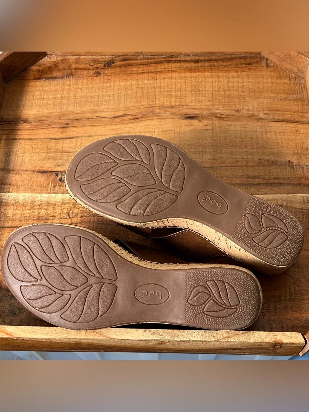 BOC Size 8 Brown Wedge Sandals